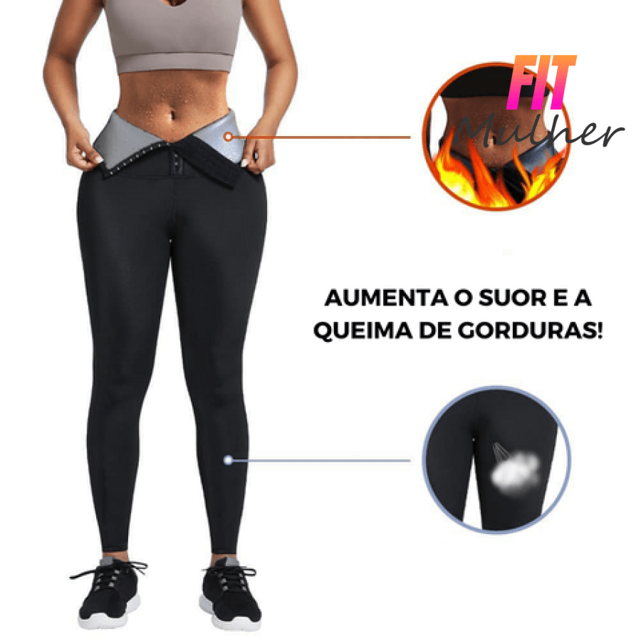 Liquidação Relâmpago (Último Dia) - Leg Efeito Sauna Modela Cintura Queima Calorias Pochete E Ideal