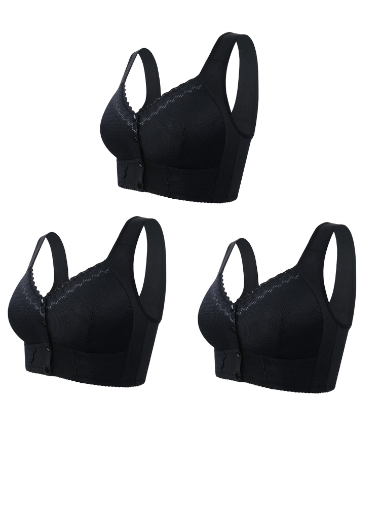 Compre 2 Leve 3: Sutiã Rendado Sem Aro Fechamento Frontal
