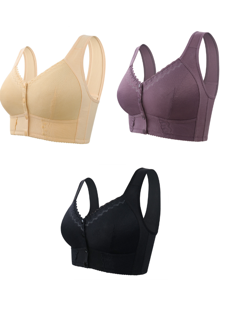 Compre 2 Leve 3: Sutiã Rendado Sem Aro Fechamento Frontal