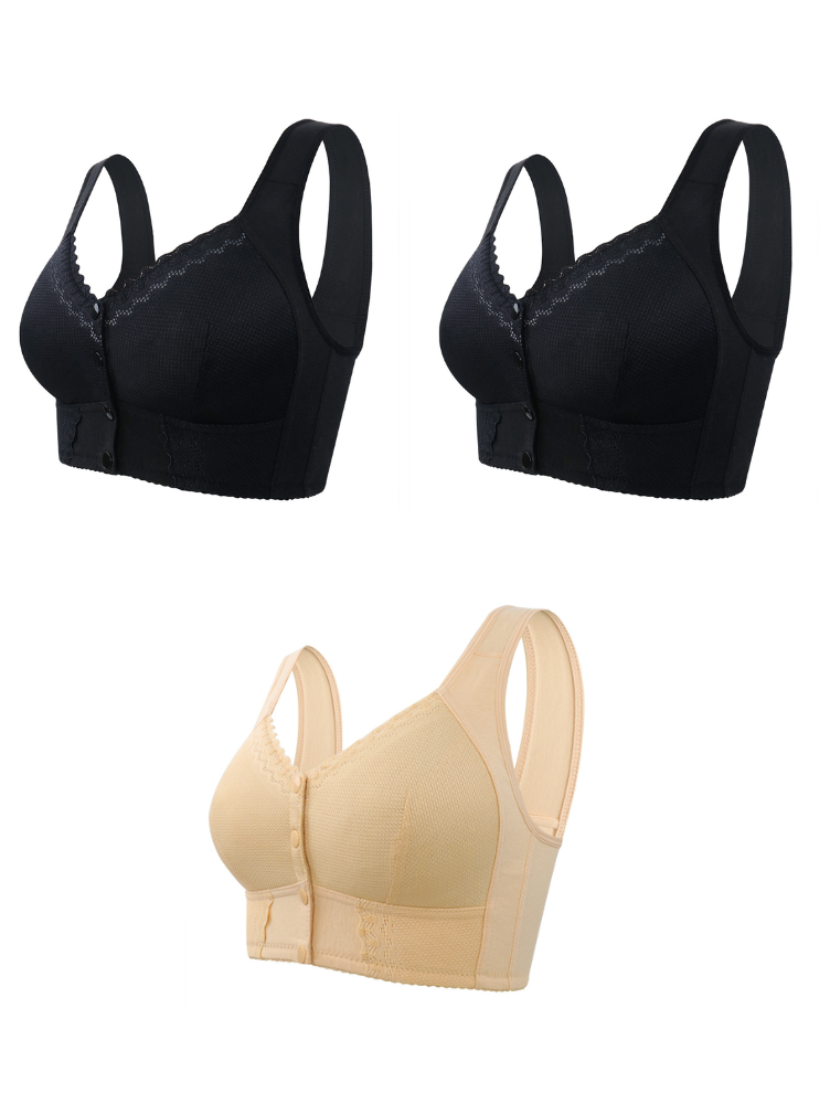 Compre 2 Leve 3: Sutiã Rendado Sem Aro Fechamento Frontal