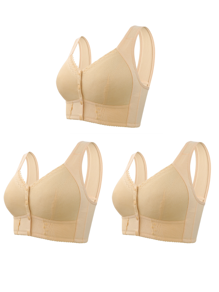 Compre 2 Leve 3: Sutiã Rendado Sem Aro Fechamento Frontal