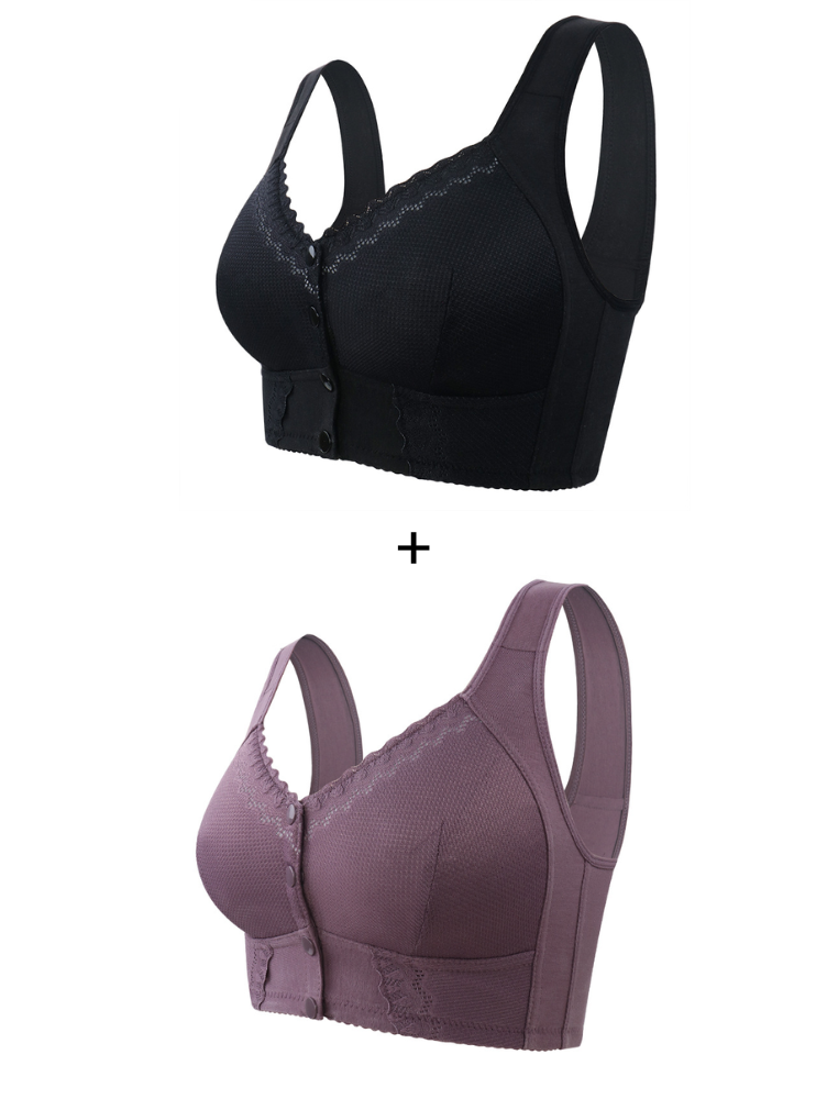 Compre 2 Leve 3: Sutiã Rendado Sem Aro Fechamento Frontal